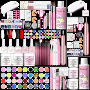 Saviland Acrylic Nail Kit – Professional Nail Kit for Beginners Acrylic Powder & Liquid for Acrylic Nails Gel Polish Electric Nail Drill Kit Full Half Cover Nails Tips Nail Tools for Home DIY Nail Art