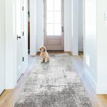 BEIMO Runner Rugs for Hallway 80x150cm, Non-Slip Extra Long Washable Runner Rugs Soft Low Pile, Modern Abstract Rug Carpet Runners for Entryway Kitchen Bedside Laundry Room, Grey