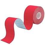 Red Kinesiology Tapes Waterproof - Latex Free Muscle & Physio Tape 5M Roll, Strong Grip Medicated Glue Sports Tape Strapping for Ankle, Knee & Shoulder-Includes E-Manual with Instructions