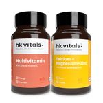 HealthKart hk vitals Multivitamin & Calcium, Magnesium and Zinc (60 Tablets Each) Combo Pack | For Men and Women | With Vitamin C, Vitamin D3, Multiminerals & Ginseng Extract