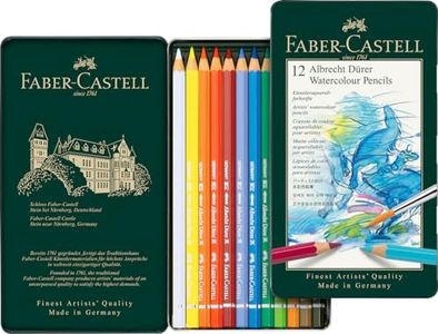 Faber-Castell 117512 Crayons de couleur aquarellables Albrecht Dürer, boîte métal de 12