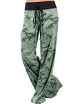 Assivia Womens Wide Leg High Waist Yoga Pants Casual Printed Drawstring Trousers (S, Camouflage)