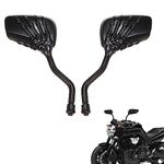 AULESSE 1 Pair Left Right Universal Motorcycle Scooter Chrome Skull Hands Claw Side Rear View Mirrors for Motorcycles, E-Bikes with 8mm or 10mm Screws (Black)