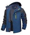 TACVASEN Military Jacket Mens Waterproof Outdoor Jacket Bomber Flight Breathable Warm Outdoor Ski Snow Skiing Sports Jacket Denim Blue