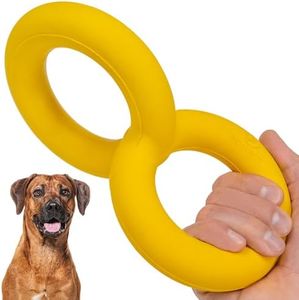 WoofBite Tug Rings – Indestructible Dog Toy for Aggressive Chewers – Durable Power Chewer Toy – Tough, Heavy Duty Natural Rubber – Safe & Non-Toxic Medium/Large Breed – 6.5in