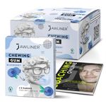 JAWLINER Hard chewing Gum, Jawline gum - Sugar Free Blueberry Gum - Jaw Exerciser - mastic gum for Mewing - 2x Harder Than Regular Chewing Gum 130 Grams(48 Strips)