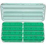 Zoksi Monthly Pill Organizer 1 Time a Day, One Month Travel Pill Case, 30 Day Pill Box Organizer Once a Day, 31 Daily Medicine Container with Large Pill Holder, for Vitamin Supplement Medication Olive