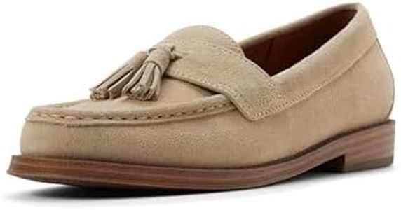 G.H. Bass & Co. Women's Beatrix Leather Tassel Loafer, Sand Suede, 7.5