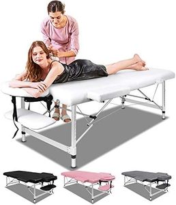 ALFORDSON Portable Massage Table 2 Fold 75cm Wide Foldable Aluminium Beauty SPA Table Treatment Waxing Adjustable Massage Bed Desk (White)