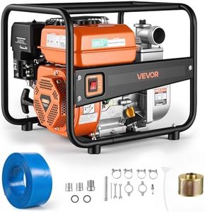 VEVOR Gas Powered Water Pump, 2 in, 158 GPM 7HP Semi Trash Water Transfer Pump Portable, Gasoline Engine with 25 ft Discharge Hose, Heavy Duty Frame, Cast Iron Impeller, for Irrigation, Ponds, Pools