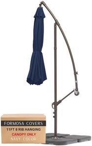 Formosa Covers Replacement Olefin Umbrella Canopy for 11ft 8 Rib Hanging Offset Cantilever Market Outdoor Patio Shades Ribs Length 64" (Canopy Only) (Navy)