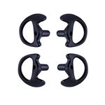 AIRSN Replacement Earmold Earbud Earplug for Motorola Kenwood Two-Way Radio Air Acoustic Coil Tube Audio Kits (Black,2 Pair-Samll)