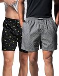 DAMENSCH Boxer Shorts Regular Fit 100% Cotton Inner Boxer Back Pocket Breathable Super-Soft Anti-Bacterial Microfibre Waistband Ultra-Light Innerwear for Men-Alberta Grey, Sydney Black-M