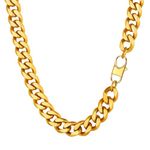 PROSTEEL Gold Cuban Link Chain Necklace Hip Hop Chain Gift 18K Real Gold Plated Jewelry Women Men Miami Chunky Chain Necklace