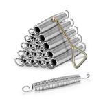 LeffEase Trampoline Springs 5.5/6.5/7.5 Inch Heavy Duty Stainless Steel Replacement Springs with Free T-Hook, Spring Trampoline Parts, Set of 16