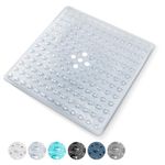 KEPLIN Premium Non-Slip Shower Mat - 200 Suction Cups, BPA, Latex Free, Mildew Resistant, Machine Washable - Safe, Durable & Comfortable for Shower Floors (Clear, Shower, 54 x 54cm)