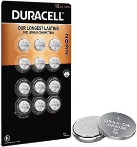 Duracell CR2032 3V Lithium Battery, Child Safety Features, 12 Count Pack, Lithium Coin Battery for Key Fob, Car Remote, Glucose Monitor, CR Lithium 3 Volt Cell (2032 3V)