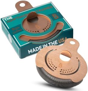 Hawthorne Straine by Bull in China In 100% Copper - Made In USA - High Density Spring Cocktail Strainer for Boston Shakers and Mixing Glasses for Bars & Bartenders