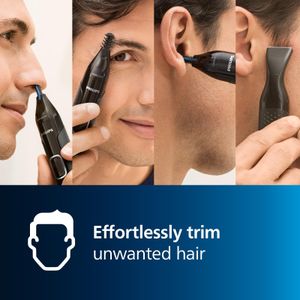Philips 5000 Nose, Ear & Eyebrow Trimmer – Battery Operated, Black