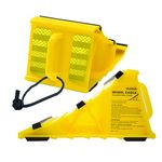 leadstand Car Wheel Chocks, Non Slip Base, RV,Trailer，Yellow Plastic Wheel Chocks，Suitable for Most Tyre Sizes,2-Pack