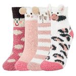 Justay Sowarm Women Fluffy Socks Cozy Warm Socks Women Girls Ladies Soft Fuzzy Socks Winter Thermal Socks Cute Animal Bed Socks Home Socks Chiristmas Gifts Socks