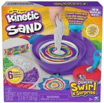 Kinetic Sand, Deluxe Swirl N’ Surprise Playset, 2.5lbs of Play Sand (Red, Blue, Green, Yellow, White and Purple), 4 Tools, Sensory Toys for Kids 3 and up