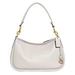 COACH Soft Pebble Leather Cary Crossbody Bag for Women Offers Zipper Closure with Detachable Strap, Chalk, One Size