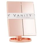 Vanity Reflections - Makeup Vanity Mirror with Lighting, 21 LED Light Up Makeup Mirror with X2 X3 X10 Magnification, Beauty Mirror with Light, Lighted Makeup Mirror (Rose Gold)