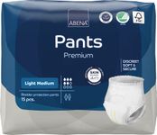 Abena Incontinence Pants Light, Eco-Friendly Incontinence Pants for Men & Women, Comfortable, Protective & Discreet, Fast Absorption, Sustainable Incontinence Pads - M0, 900ml, 32-43" Waist, 15PK