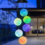 Tuch-Much Plastic Color Changing Solar Power Wind Chime Waterproof LED Hanging Lamp for Outdoor Garden Home Party Festival Decoration - Ball Light