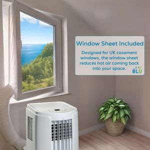 BLU12 12,000 BTU Portable Air Conditioner – Heat, Cool, Dehumidify, Remote, for Rooms up to 30m²