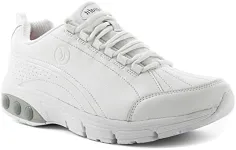 Therafit Shoe Women's Kathy Slip Resistant Leather Athletic Shoe 7.5W White