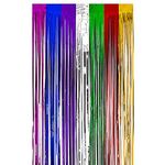 TRIXES Rainbow Foil Curtain LGBTQIA2s+ Party Backdrop Fringe Decoration - Door Tinsel Photo Prop - Curtain - Gay Pride Themed Parties - Multicoloured - 1.9 x 0.9 Metre