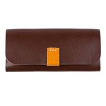 ZLYC Unisex Handmade Vegetable Tanned Leather Hard Eyeglass Case Sunglasses Holder (（Hidden buckle）Coffee)