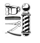 SUNONE11 Barber Shop Wall Sticker Window Decoration Hair Beauty Salon Decal Home Decoration (Black)