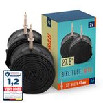 Alphatrail MTB Bicycle Inner Tube Rick 27.5 Inch SV Presta Valve 2x Set with Mobility Guarantee I Compatible Bike Tyres Continental, Conti, Schwalbe, Maxxis, Michelin & Vittoria Bike Tube