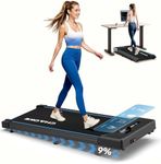 CHAOKE Walking Pad Treadmill with 9% Incline, 10KM/H Under Desk Treadmill for Home Office 2.75HP Quiet Motor Running Machines Max 330LBS Capacity with 12 HIIT Programs and Remote Control