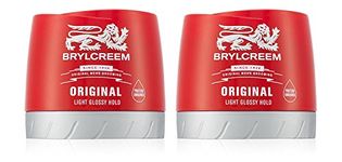 2x Brylcreem ORIGINAL LIGHT GLOSSY HOLD Mens Hair Styling Cream RED TUB 150ml