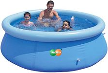 hzexun Inflatable Swimming Pool for Kids and Adults, Large Kiddie Pool Outdoor Portable Blow Up Swimming Pool for Family, Backyard, Outside and Water Summer Party (12ft x 35in)