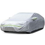 Qoosea Car Cover for Sedans up to 490cm Waterproof All Weather 6 Layers Full Cover with Zipper Door Hail UV Snow Wind Protection Indoor Outdoor Full Car Covers for Automobiles