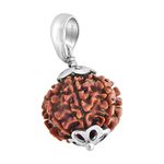 Arihant Gems & Jewels 7 to 13 Mukhi Faced Nepali Rudraksha With 925 Silver Pendant Natural & Certified Astrological Rudraksha | Positive Effect | Unisex Both for Men & Women (8 Mukhi)