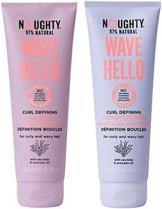 Noughty 97% Natural Wave Hello Shampoo and Conditioner, Vitamin-Rich Formula for Curly and Wavy Hair, with Marine Algae and Avocado Oil, Vegan Hair Care Without Sulfates 2 x 250ml