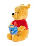 Disney - Winnie-the-Pooh with honey pot, 30cm cuddly toy, honey pot can be a secret hiding place, soft toy, plush suitable from 0 Months, Yellow