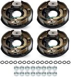 SEHNSUCHT Trailer Electric Brakes, 2 Pair of 4 Hole Mounting Electric Brake Assembly 10" X 2-1/4" for 3,500 lbs Axle-(Set 4: 2 Left+2 Right)