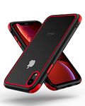 MobNano Compatible with iPhone XR, Ultra Thin Hybrid Case, Soft TPU Shockproof Bumper Anti Scratch Cover for iPhone XR - Black/Red