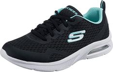 Skechers Girls Microspec Max Electric Jumps Sneaker, Black Mesh, 3 UK