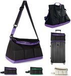 YAFIYGI Small Gym Bag with Shoe Compartment for Men & Women, Weekend Travel Overnight Bags, Personal Item Duffle Carry On Bag with Wet Pocket(Black Violet)