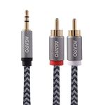 AGARO RCA Cable, 3.5 mm to 2 RCA Male Cable Audio Adapter, Stereo Audio Cable, 3.5 mm AUX to RCA Y Splitter Cable Male for Smartphone, Tablet, Speaker, MP3, TV, PC, Amplifiers, Metal Shell, 3M, grey