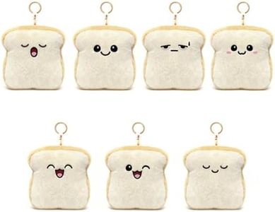 KPBLIS Weekie Wonders Emotional Mood Support Toast Bread Plush, Cute Toast Breads Stuffed Animals Bag Charm, Funny Gifts for Adults Women Men Friends Coworkers (Full Week Set, Toast Bread)