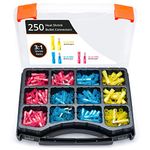 Wirefy 250 PCS Heat Shrink Bullet Connectors - Male and Female Wire Bullet Connectors - Electrical Bullet Butt Terminals - 22-10 AWG